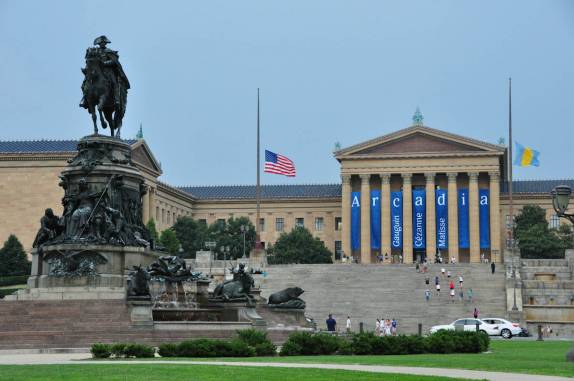 O famoso museu de Belas Artes de Philadelphia, em Pennsylvania, nos Estados Unidos